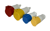 Couplers (yellow 110v) (blue 230v) (red 415v) 16a 32a 63a.