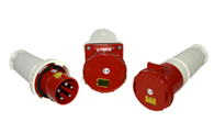 63a IP 67 plug coupler and wall mounting sockets.